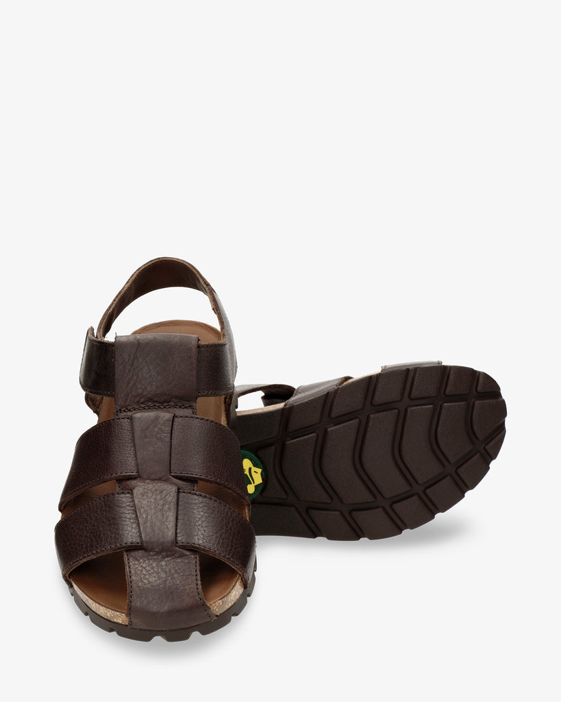 Stanley sandalias de piel con forro interior de piel. marron