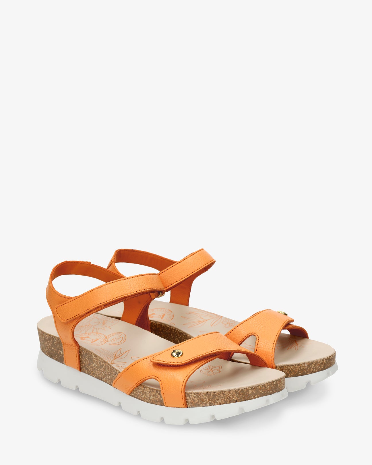 Sulia sandalias de piel con forro interior de piel. naranja