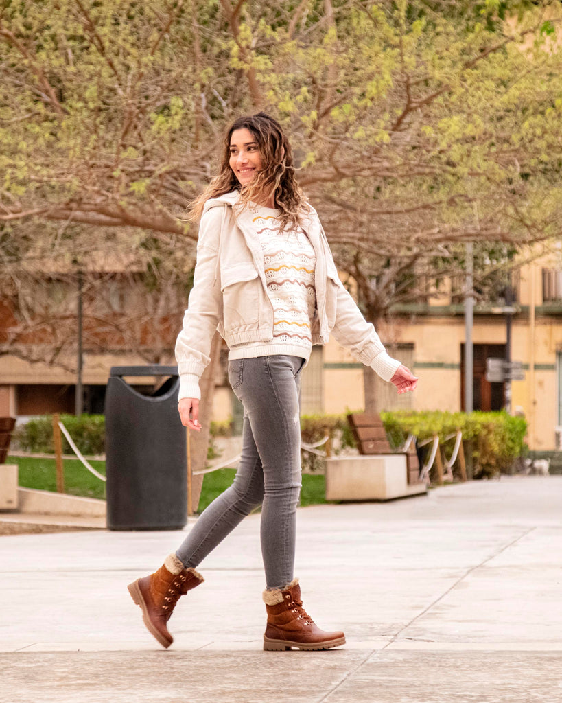 Tuscani botas de piel con forro interior de pelo. cuero