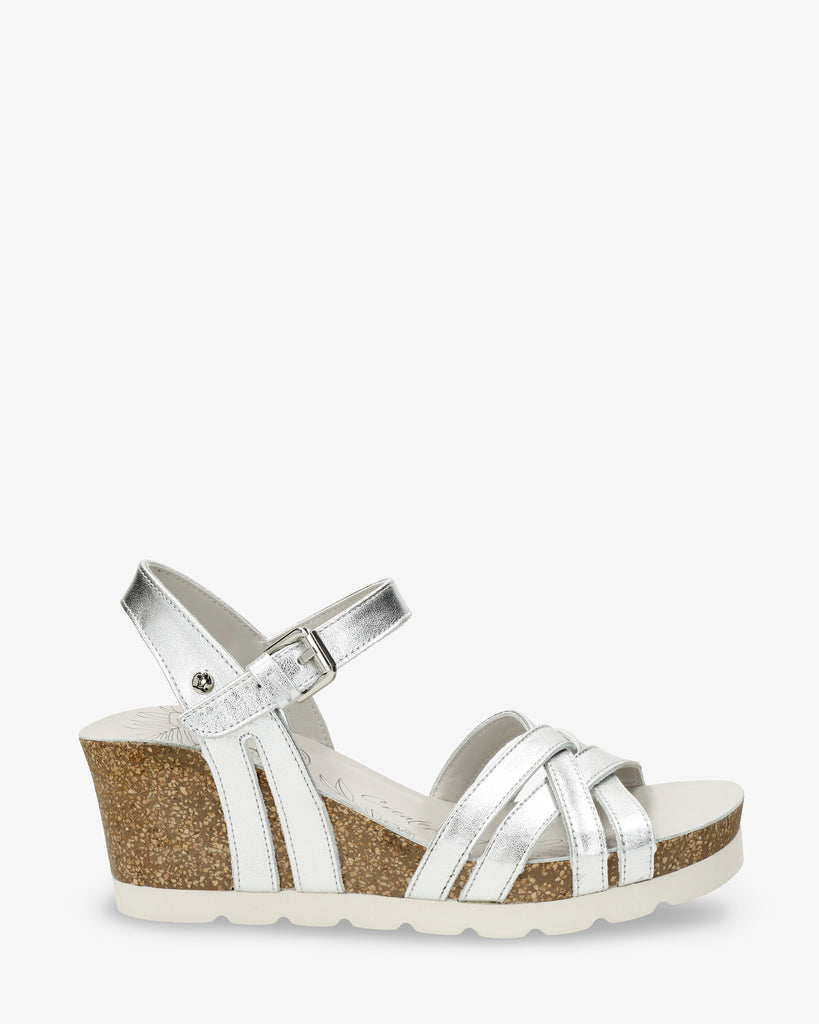 Vera Shine sandalias de piel con forro interior de piel. plata